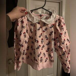 Janie and Jack Pink Sweatshirt with White Collar